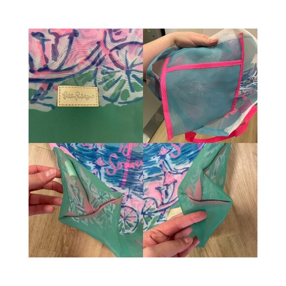 Lilly Pulitzer Let's Go Somewhere Mesh Shopper Tote Bag - Picture 4 of 4